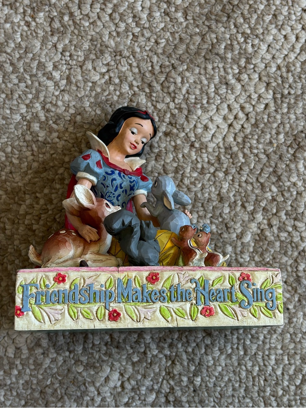 Jim Shore Snow White Figurine in Blue, Red, Yellow, Cream, Brown